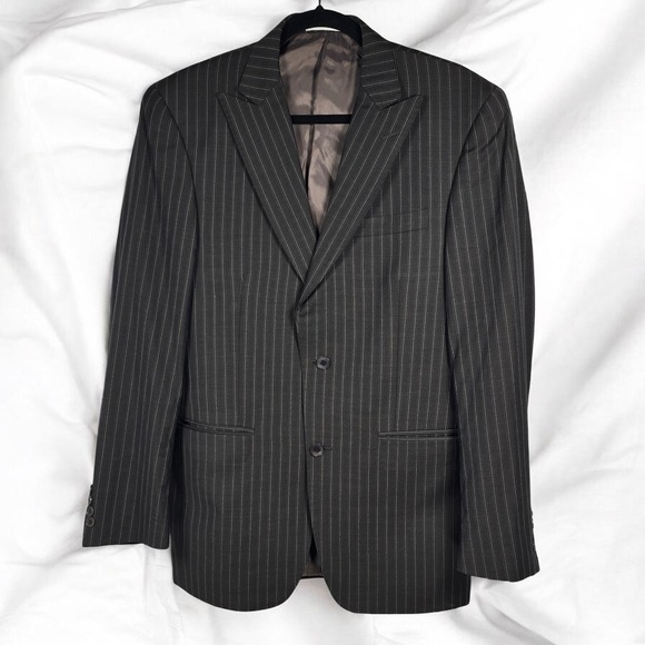 Murano Collezione Other - Murano Collezione Sport Coat Blazer Men 42R Charcoal Pinstripe Worsted Wool‎